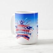 Mug Né le 4 juillet Joyeux anniversaire (Devant gauche)
