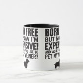Mug Né Libre. Maintenant, je suis cher. Pet My Weiner (Centre)