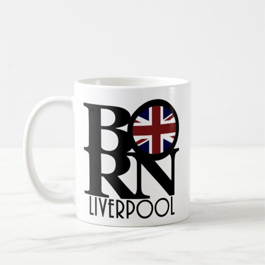 Mug NÉ Liverpool Angleterre (Drapeau UK) 11oz (Gauche)
