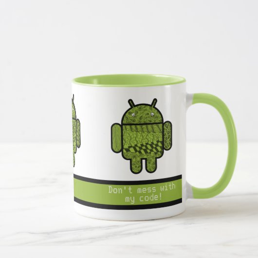 Mug Ne manquez pas mon code Robots verts (Droite)