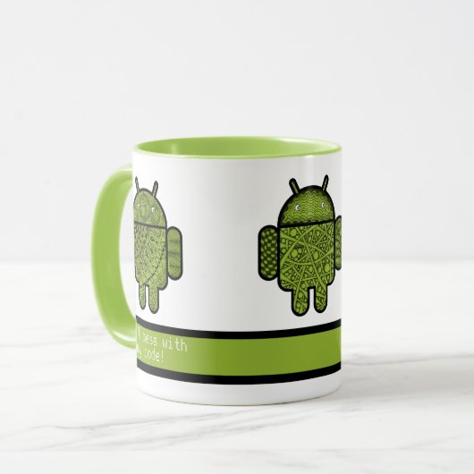Mug Ne manquez pas mon code Robots verts (Devant gauche)