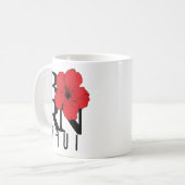 Mug NÉ Maui Hibiscus rouge 11oz (Devant gauche)