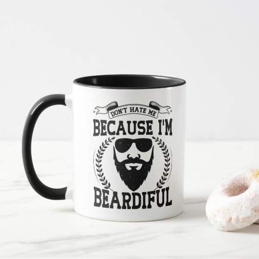 Mug Ne me déteste pas parce que je suis Beardiful Amou (Avec donut)