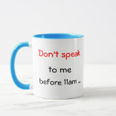Mug ne me parlez pas avant 11.am (Gauche)