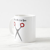 Mug Ne m'incitez pas à vous couper (les ciseaux rouges (Devant gauche)