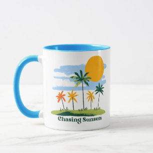 Mug ne Palmiers Tropicaux Vintage Deux Tons