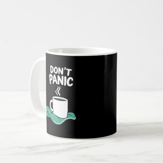 Mug Ne panique pas avec serviette (Devant gauche)