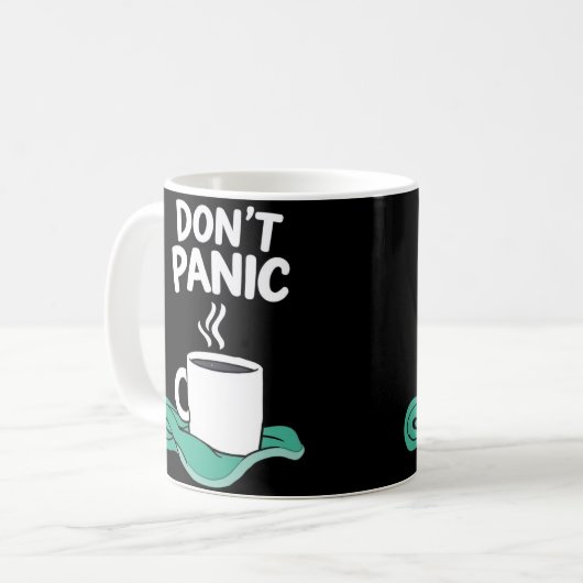 Mug Ne panique pas avec serviette (Devant gauche)