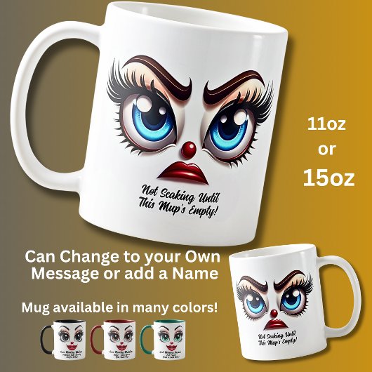 Mug Ne parlant pas, yeux fabuleux visage drôle