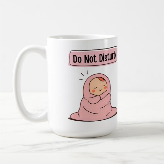 Mug Ne pas déranger - mignon comique Doodé d'humeur (Gauche)