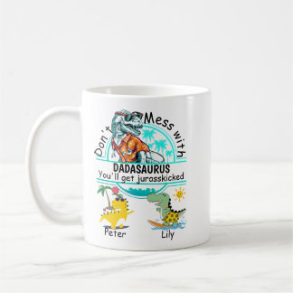Mug Ne pas gâcher avec dadasaurus été 2 enfants