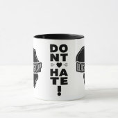 Mug Ne pas haïr l'histoire NOIRE sur BLANC (Centre)