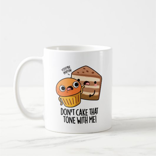 Mug Ne pas prendre ce ton avec moi Blague de collation (Gauche)