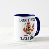 Mug Ne pas sauter la Jour de la Jambe drôle poulet (Devant droit)