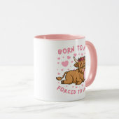Mug Né pour aboyer, forcé de travailler Mème drôle de (Devant droit)