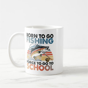 Mug Né pour aller à la pêche B Poisson Pêcheur Garçons