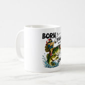 Mug Né pour aller à la pêche forcé d'aller à l'école (Devant gauche)