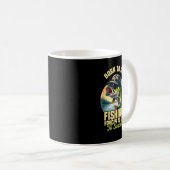 Mug Né pour aller pêcher à l'école forcée drôle (Devant droit)