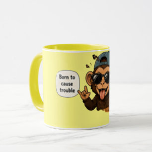 Mug Né pour causer des problèmes Café sarcastique dr