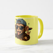 Mug Né pour causer des problèmes | Café sarcastique dr (Devant droit)