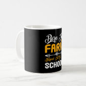 Mug Né pour cultiver, forcé d'aller à l'école (Devant gauche)