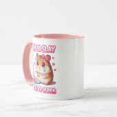 Mug Né pour déchirer, forcé à travailler Drôle Triste (Devant gauche)