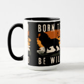 Mug Né pour être animal Lion sauvage (Gauche)