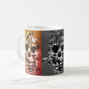 Mug Né pour être Sauvage. Crâne en détresse