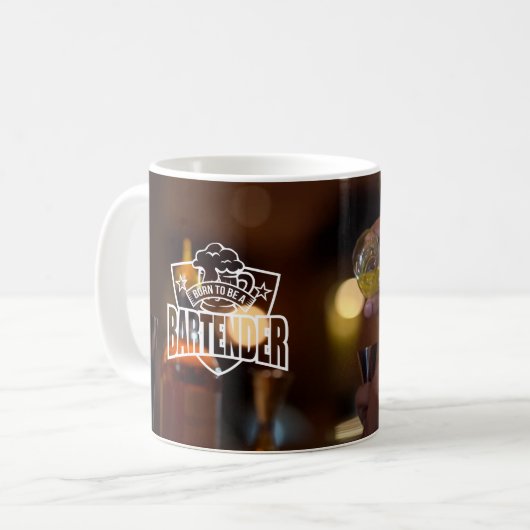 Mug Né pour être un barman (Devant gauche)