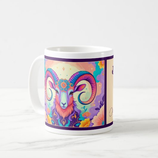 Mug Né pour être un Bélier (Devant gauche)