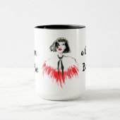 Mug Né pour être une fille Boss Red Ringer 15oz (Centre)