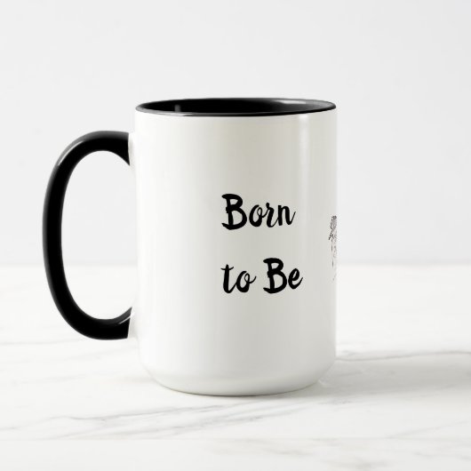 Mug Né pour être une fille Boss Ringer 15oz (Gauche)