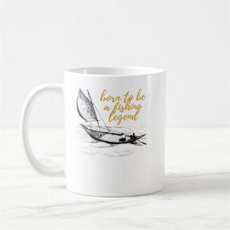 Mug Né pour être une légende de pêche, cadeau cool pou