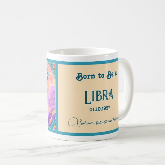 Mug Né pour être une Libra (Devant droit)