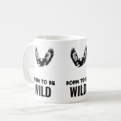 Mug Né Pour Être Wild Bald Eagle Motivationnel Art (Devant gauche)