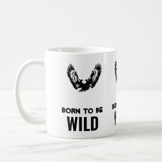 Mug Né Pour Être Wild Bald Eagle Motivationnel Art