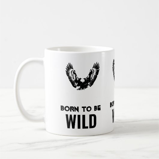 Mug Né Pour Être Wild Bald Eagle Motivationnel Art (Gauche)