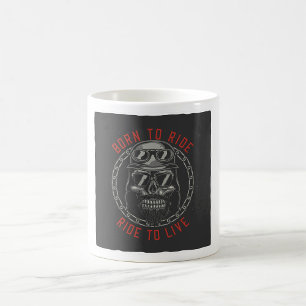 Mug Né pour faire du vélo de crâne Ride pour vivre