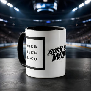 Mug Né pour gagner Club de sport audacieux Logo Typogr