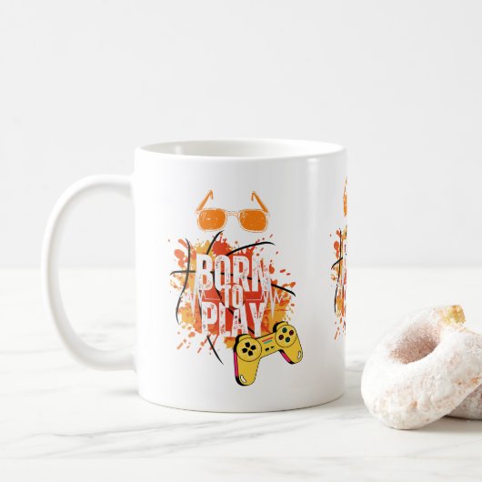 Mug né pour jouer aux jeux (Avec donut)
