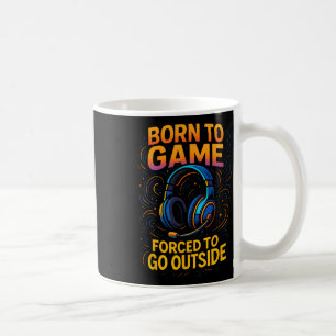 Mug Né pour jouer - Casque de joueur vidéo drôle humou