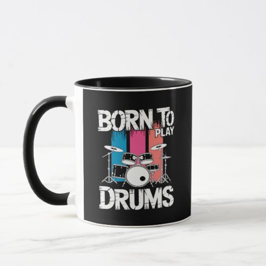 Mug Né pour jouer de la batterie (Gauche)