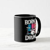 Mug Né pour jouer de la batterie (Devant droit)