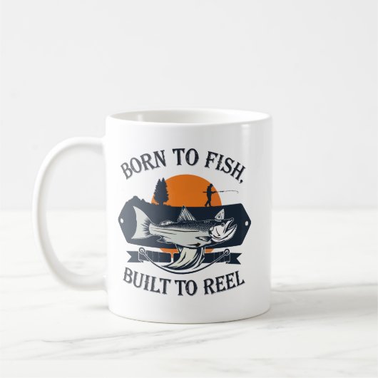 Mug Né pour pêcher, construit pour rembobiner (Gauche)
