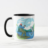 Mug Né pour pêcher, forcé de travailler, pêche drôle (Gauche)