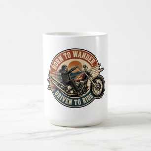 Mug Né pour vagabonder conduit pour rouler motard vint