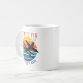 Mug Né pour voler, mais forcé pour travailler - Cadeau (Devant gauche)