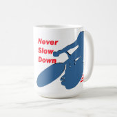 Mug Ne ralentissez jamais le bleu et le recyclage (Devant droit)