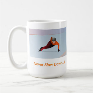 Mug Ne ralentissez jamais le Speedskater court orange