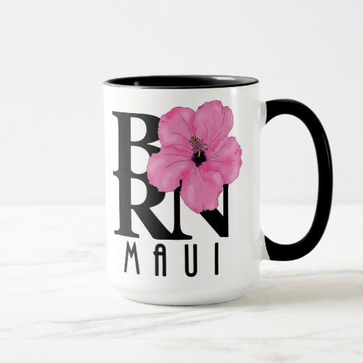 Mug NÉ rose Maui 15oz (Droite)
